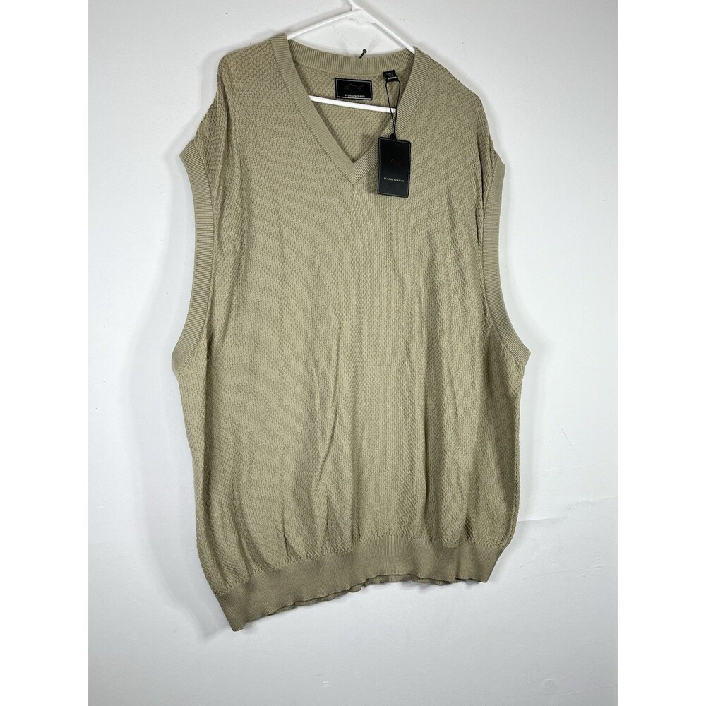 Greg Norman NWT Beige Knit Golf Sweater Vest Thermolite Men's Size 2xb